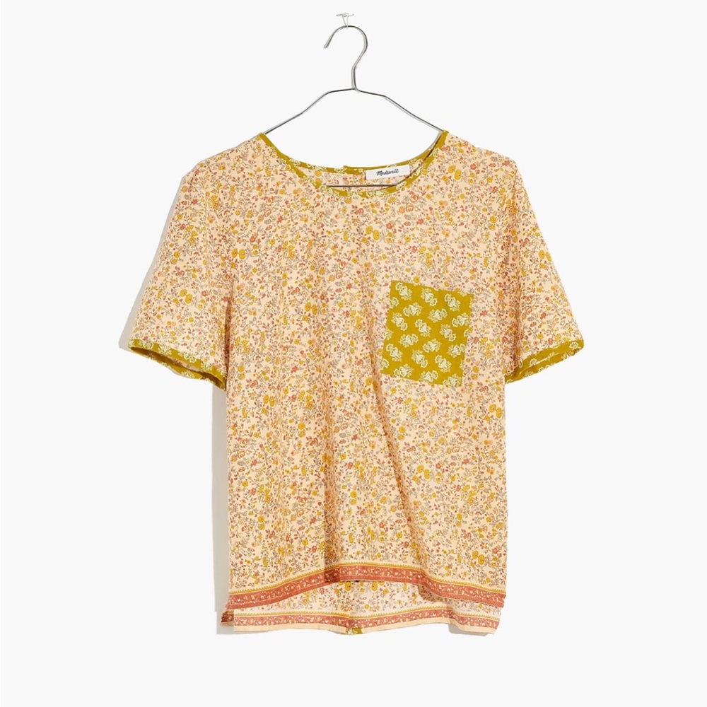 Madewell Button-Back Pocket Top in Jaipur Floral